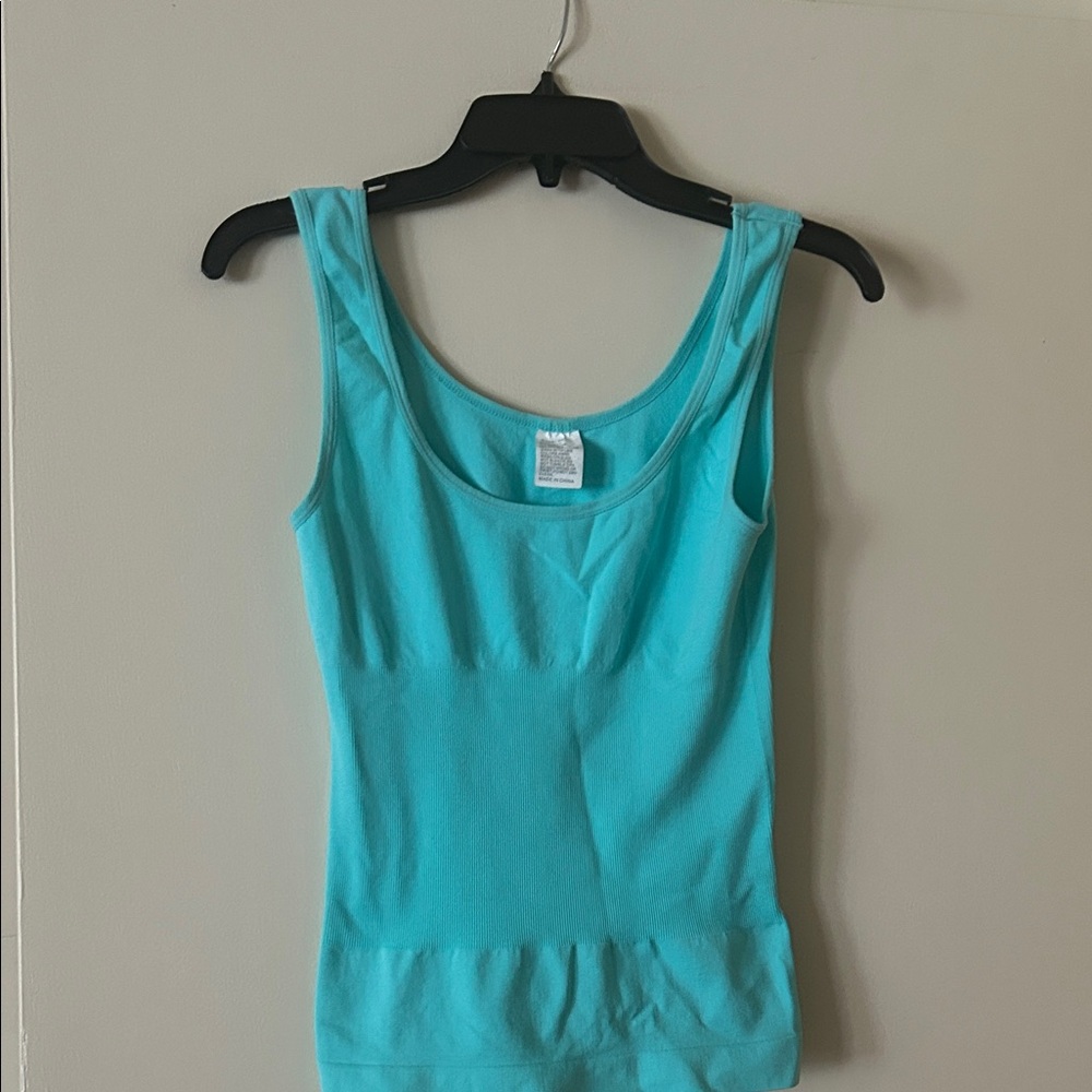 Shapermint Aqua Teal Scoop Neck Tank Top